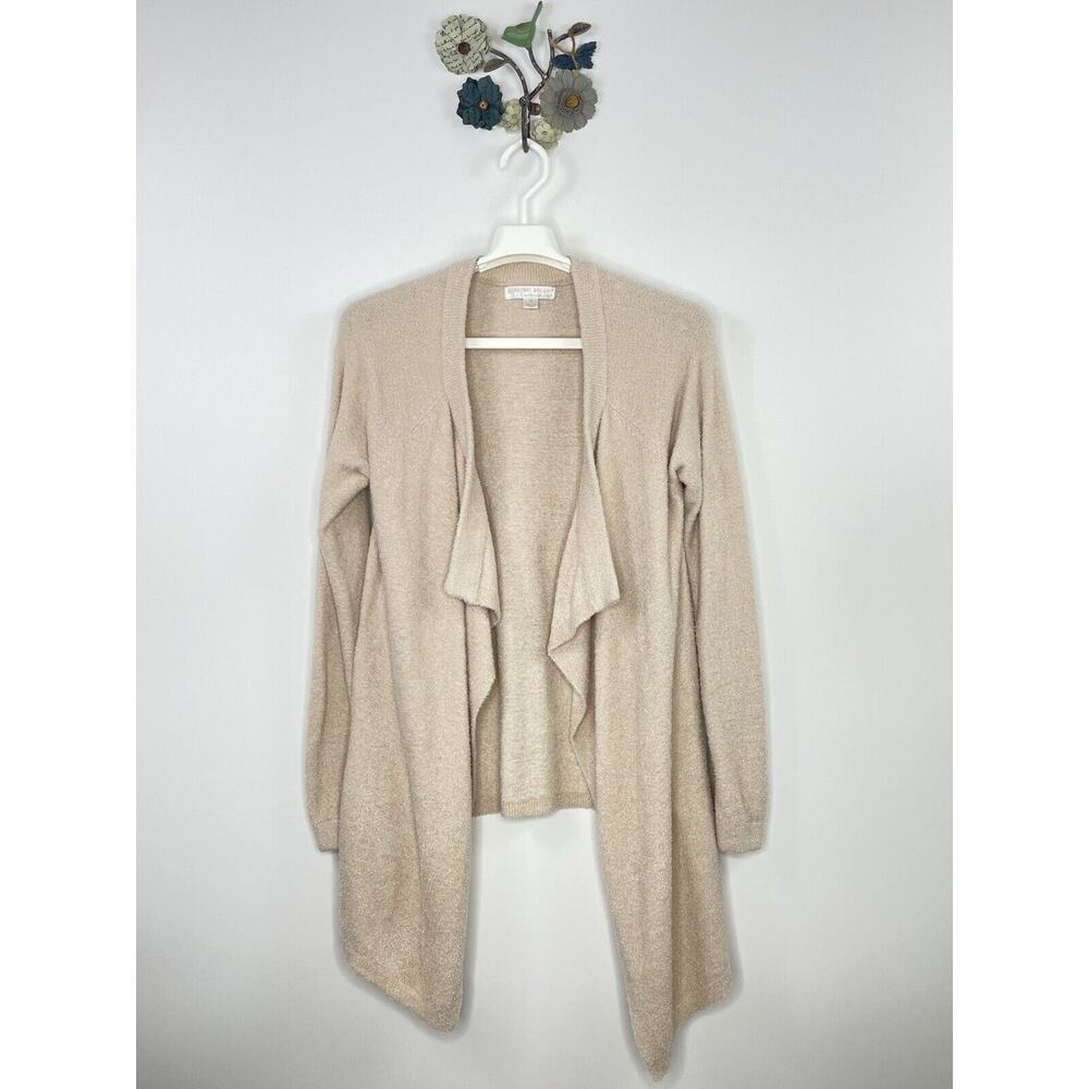 BAREFOOT DREAMS 433 Bamboo Chic Lite One Mile Cardigan Size Medium Cream Blush